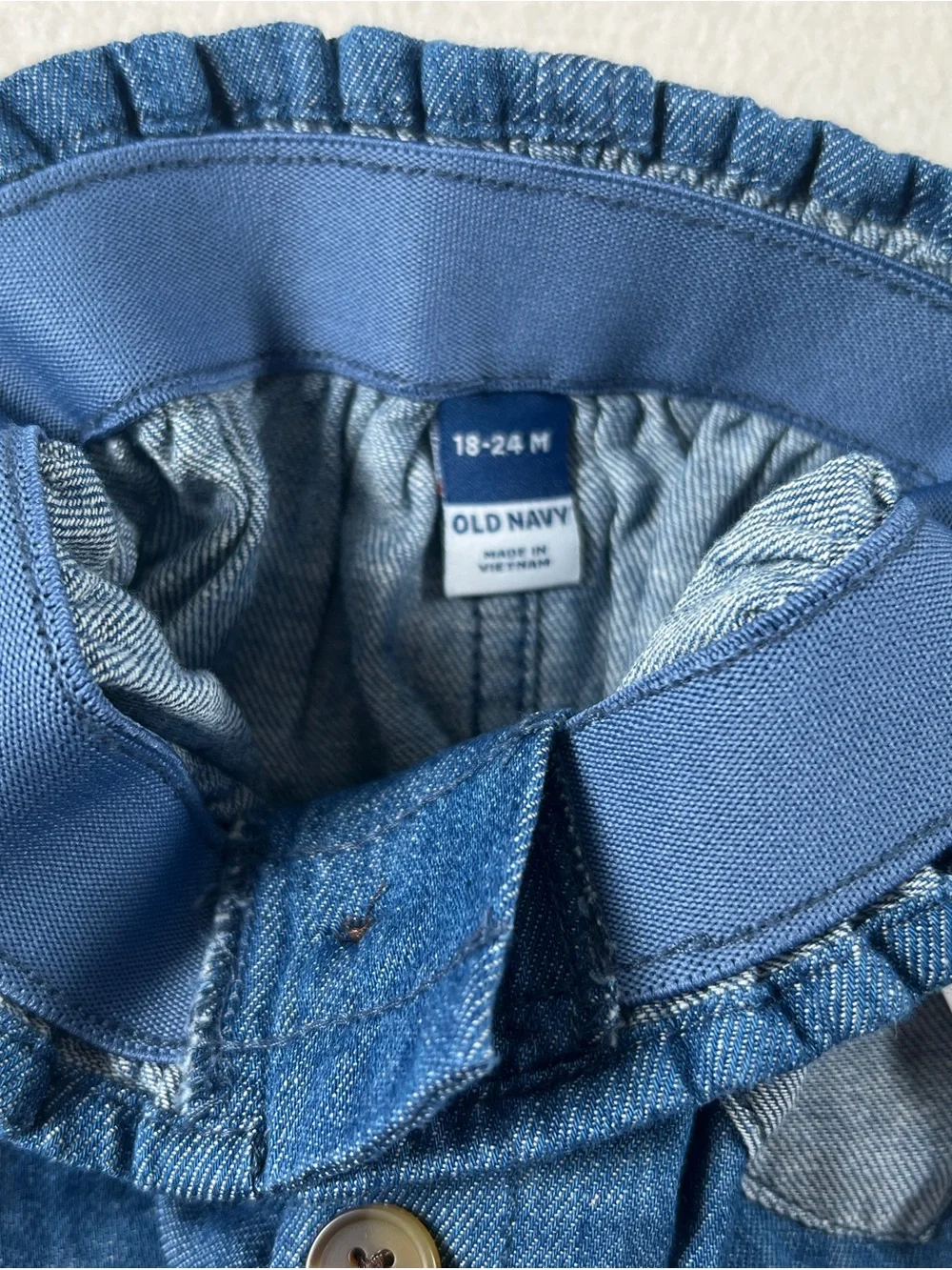 Girls Blue Denim Paperbag Waist Skirt - NWT